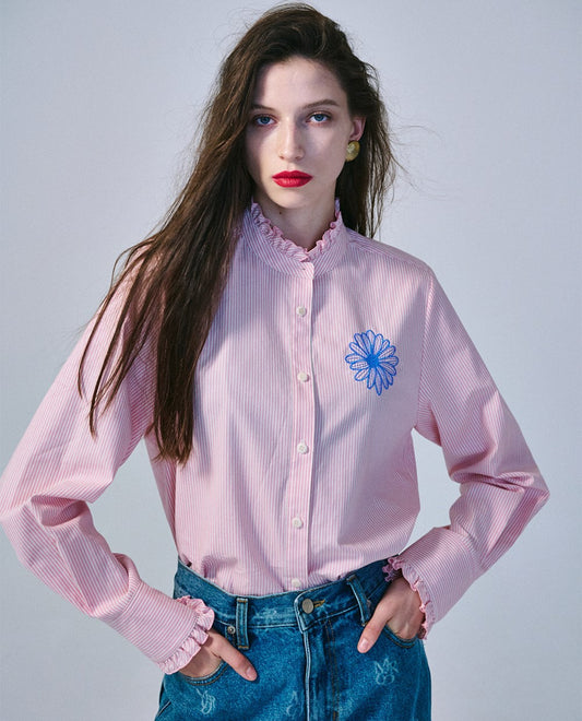 Mardi Mercredi • Shirt Frill Collar (Pink Blue)