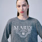 Mardi Mercredi • Cashmere Cropped Crew Neck Alumni Classique (Grey White)