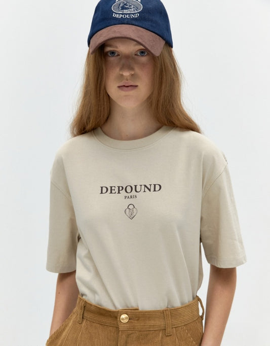 Depound • Heart Lock Graphic T-shirts (Light Beige)