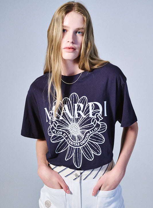 Mardi Mercredi • Tshirt FlowerMardi Alumni (Navy White)