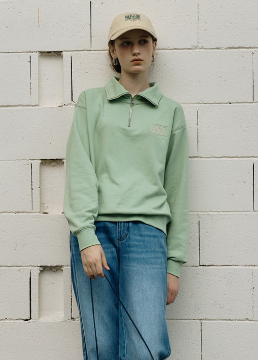 Marithe Francois Girbaud • Classic Logo Half Zipup Sweatshirt (Green)