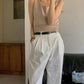 Classy Straight-Leg Pants | Ivory Color | Breathable Fabric