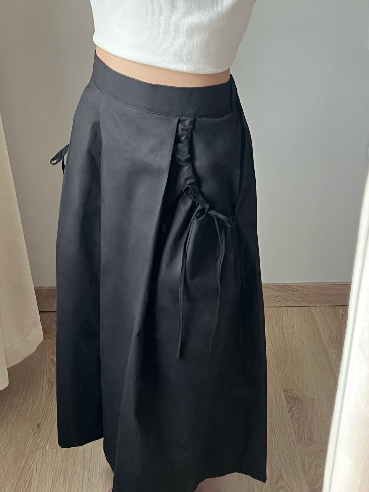 Ribbon Pockets Midi Skirt | Balletcore