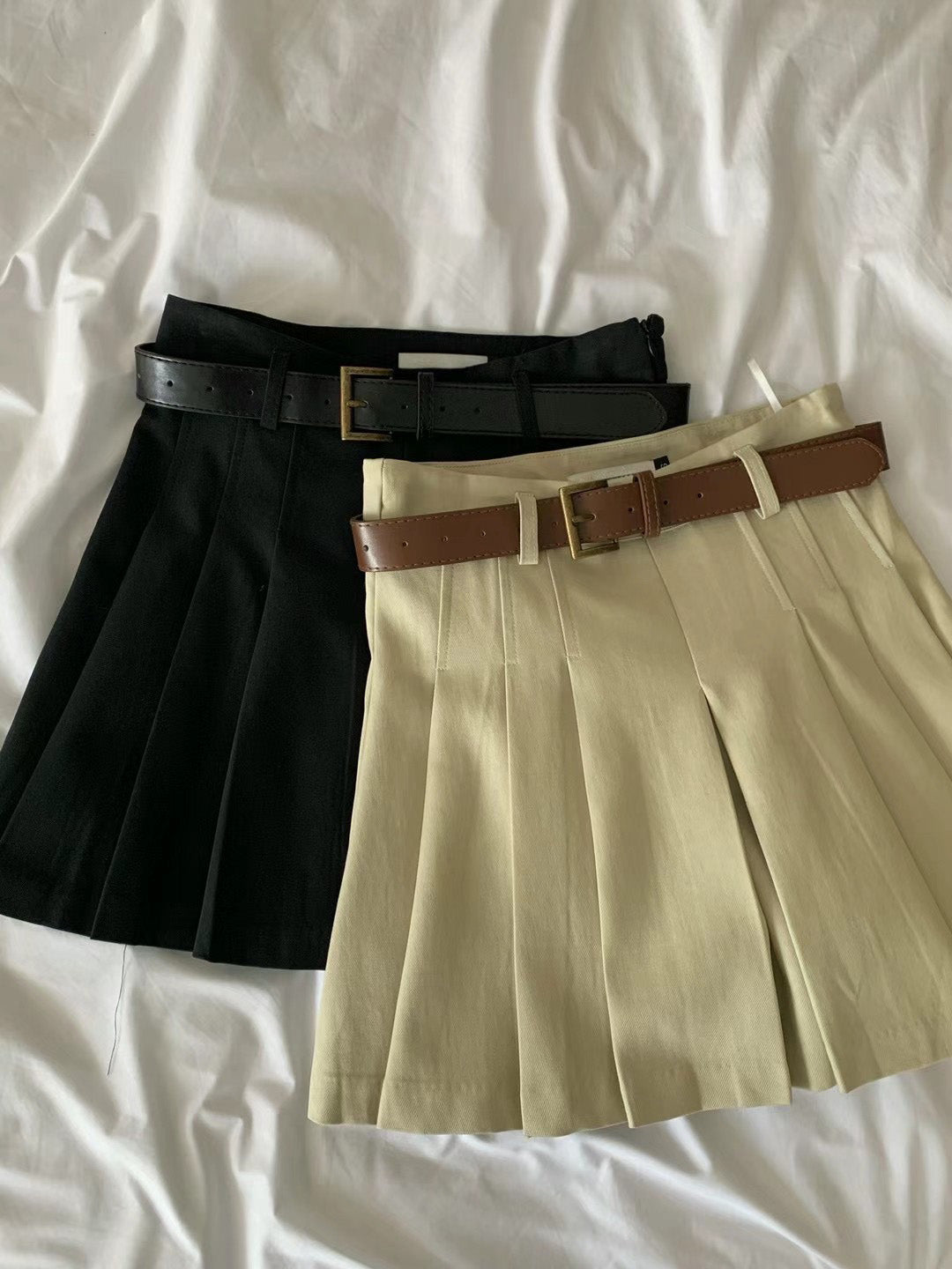 Belted Pleated Skirt | French Girl | A Line