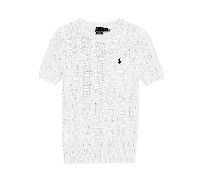 Cable-knit cotton sweater in white - Polo Ralph Lauren