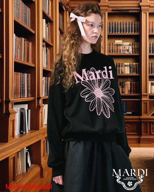 Mardi Mercredi • Sweatshirt FlowerMardi (Black Pink)