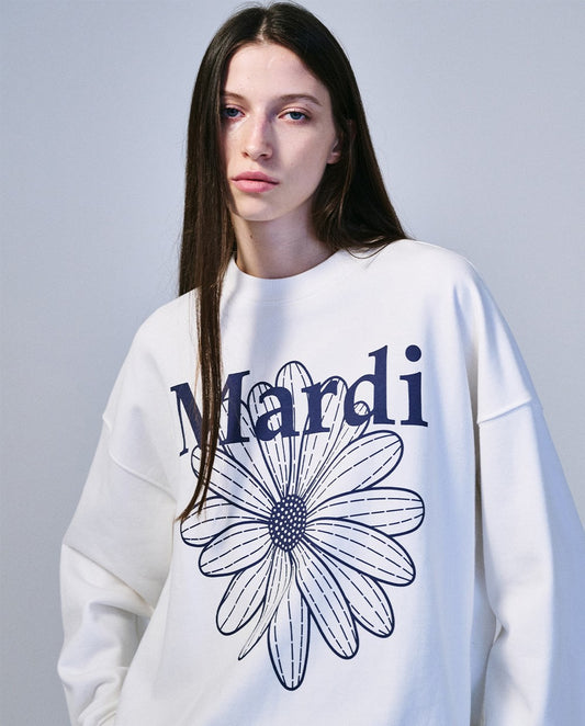 Mardi Mercredi • Sweatshirt FlowerMardi (White Navy)