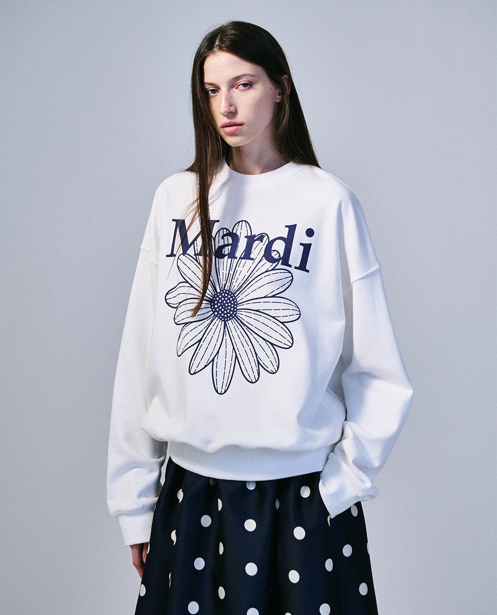 Mardi Mercredi • Sweatshirt FlowerMardi (White Navy)