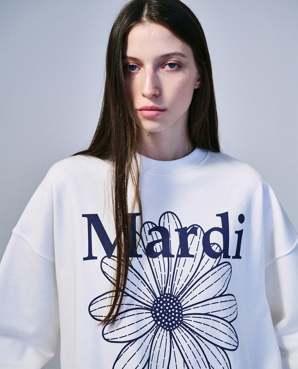 Mardi Mercredi • Sweatshirt FlowerMardi (White Navy)