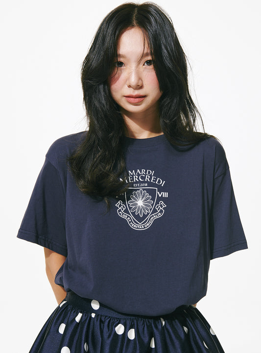 Mardi Mercredi • Tshirt Alumni Small Emblem (Navy Ivory)