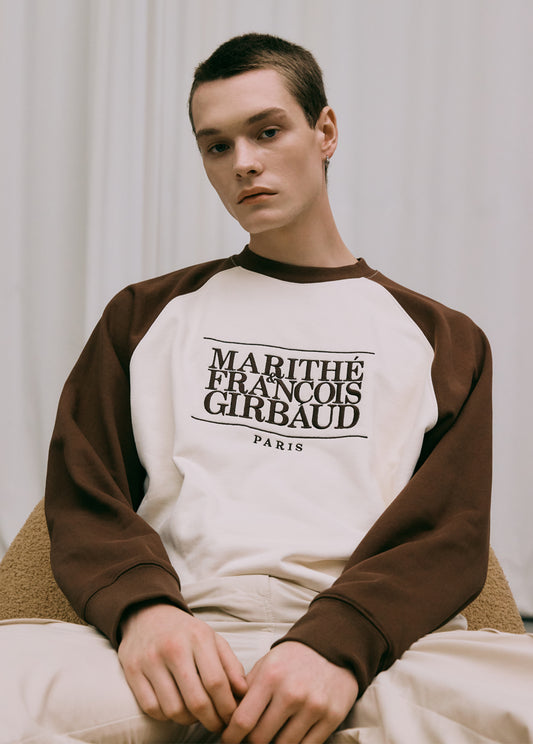 Marithe Francois Girbaud • Classic Logo Color Block Raglan Sweatshirt (Brown)