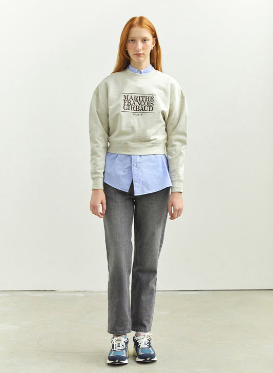 Marithe Francois Girbaud • W Classic Logo Crop Sweatshirt (Oatmeal)