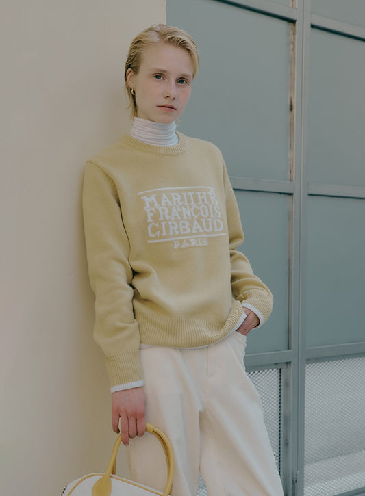 Marithe Francois Girbaud •  Mouvement Classic Logo Knit Pullover (Mustard)