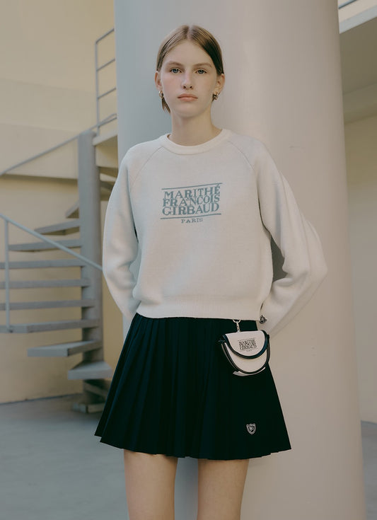 Marithe Francois Girbaud • Mouvement W Classic Logo Crop Knit Pullover (White)