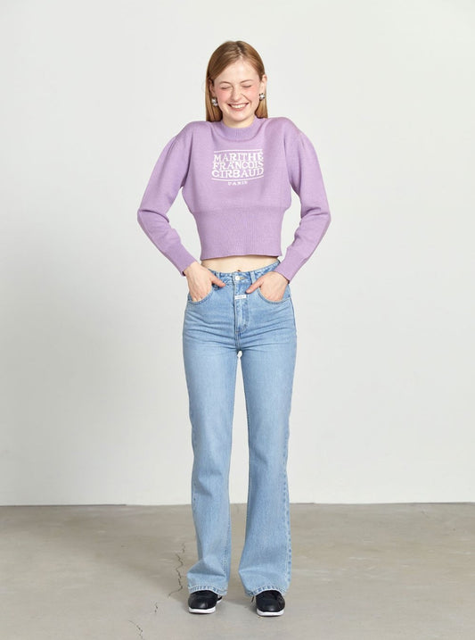 Marithe Francois Girbaud • W Classic Logo Crop Knit (Light Purple)