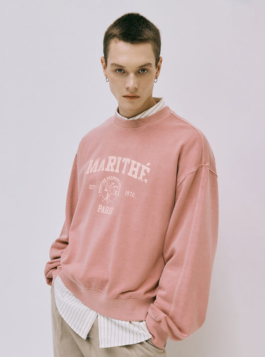 Marithe Francois Girbaud • Overdyed Vintage College Logo Sweatshirt (Pink)