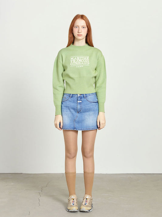 Marithe Francois Girbaud • W Classic Logo Crop Knit (Green)