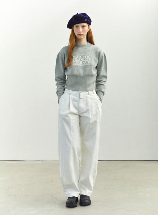 Marithe Francois Girbaud • W Classic Logo Crop Knit (Melange Gray)