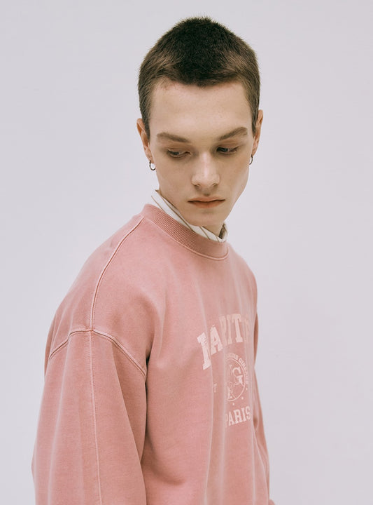 Marithe Francois Girbaud • Overdyed Vintage College Logo Sweatshirt (Pink)