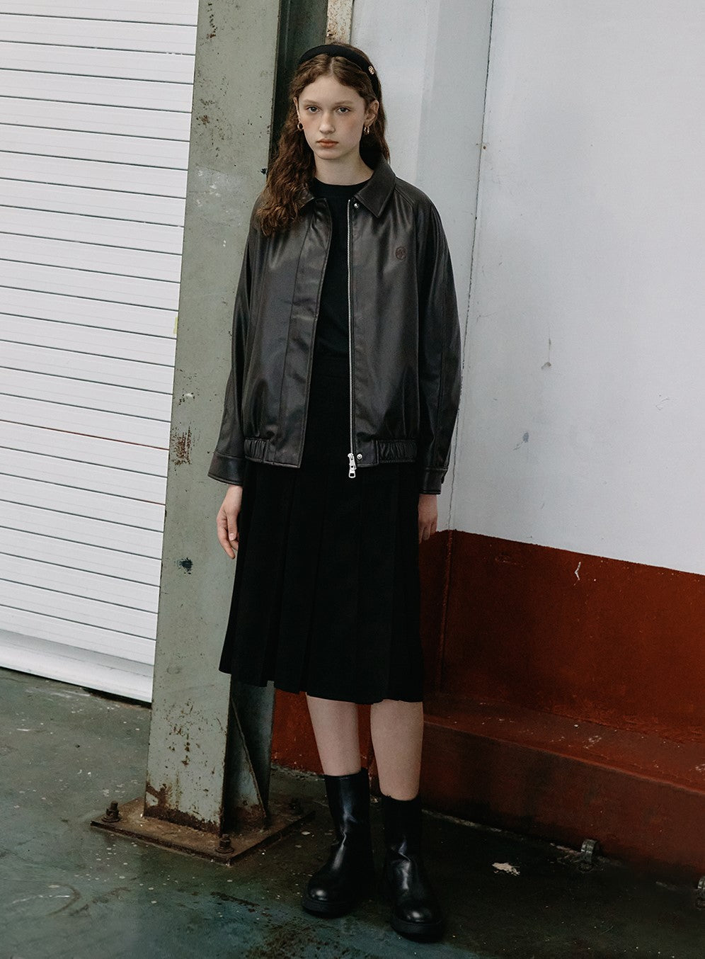 Marithe Francois Girbaud • Vegan Leather Raglan Sleeve Blouson (Dark Brown)