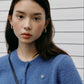 Marithe Francois Girbaud • W Circle Logo Mohair Crop Cardigan (Blue)