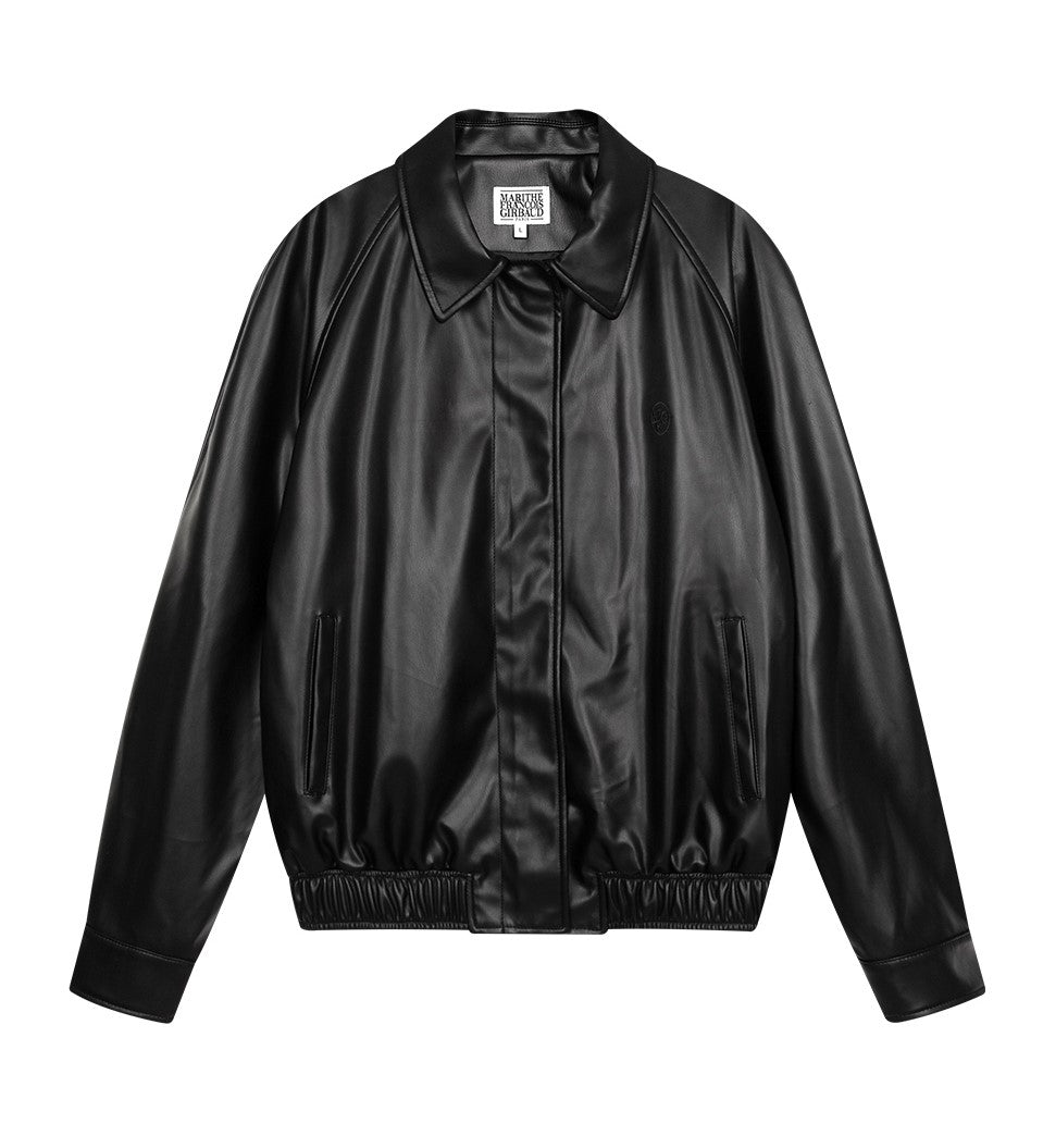 Marithe Francois Girbaud • Vegan Leather Raglan Sleeve Blouson (Black)