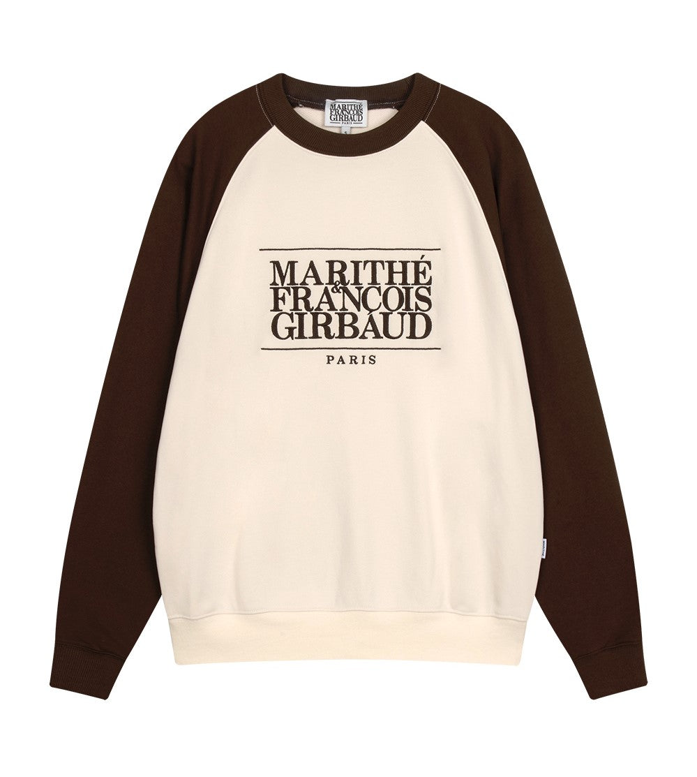 Marithe Francois Girbaud • Classic Logo Color Block Raglan Sweatshirt (Brown)