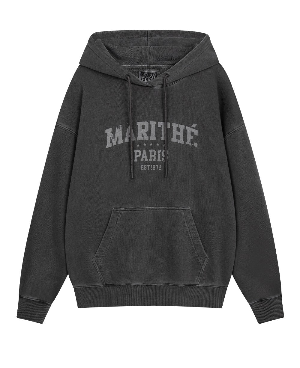 Marithe Francois Girbaud • Overdyed Vintage Arch Logo Hoodie (Charcoal)