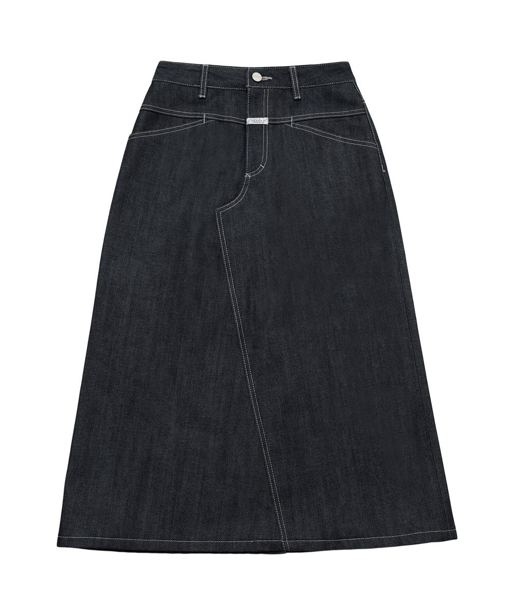 Marithe Francois Girbaud • W Bossa Selvage Denim Long Skirt (Dark Blue)