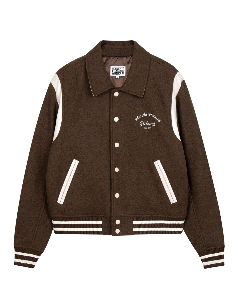 Marithe Francois Girbaud • Wool Blended Varsity Jacket (Brown)