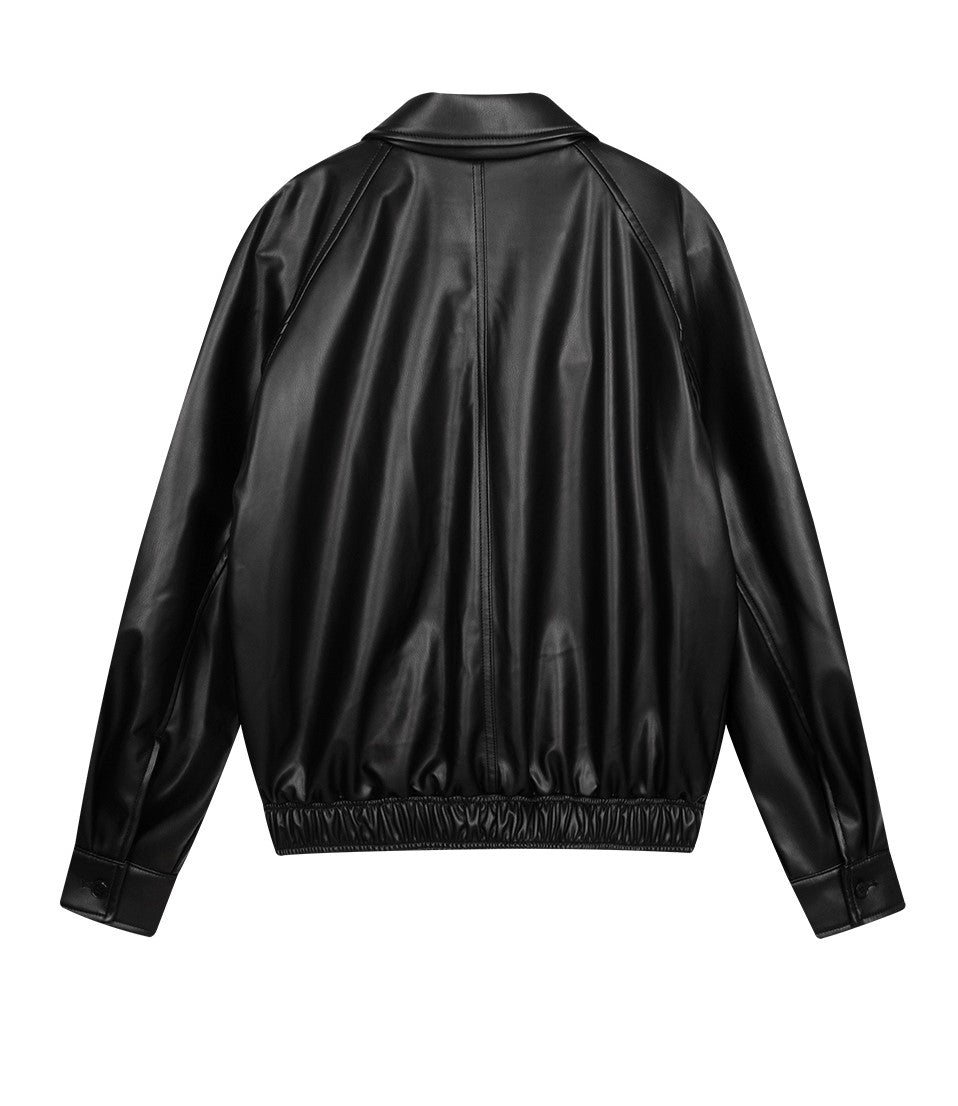 Marithe Francois Girbaud • Vegan Leather Raglan Sleeve Blouson (Black)