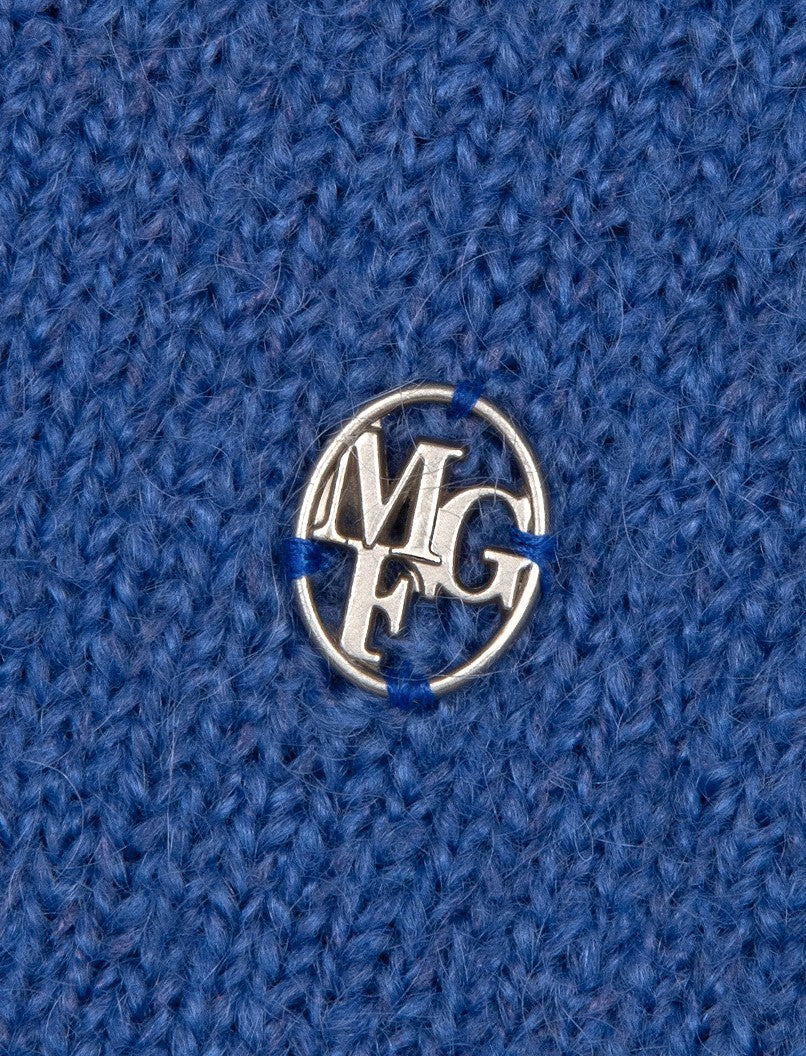 Marithe Francois Girbaud • W Circle Logo Mohair Crop Cardigan (Blue)