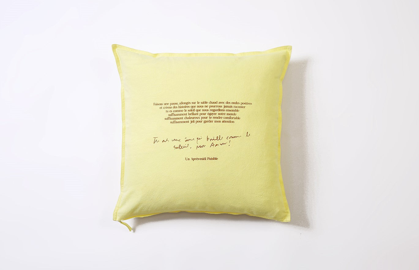 Hotel 827 Relaxed Cotton-Linen Cushion Cover (Citron)