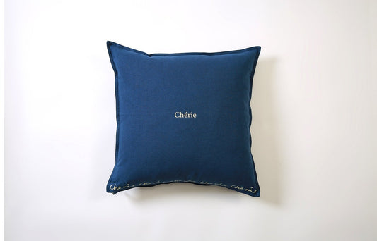 Hotel 827 Relaxed Cotton-Linen Cushion Cover (Marine)
