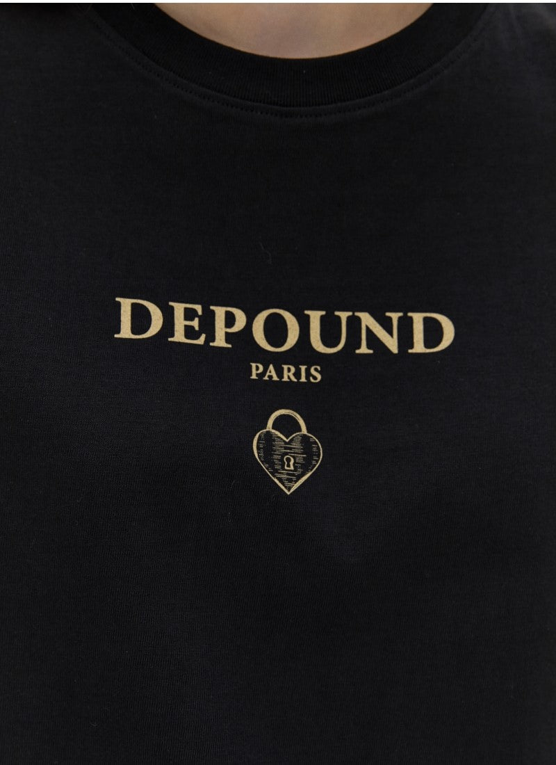 Depound • Heart Lock Graphic T-shirts (Black)