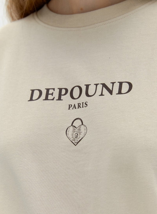 Depound • Heart Lock Graphic T-shirts (Light Beige)