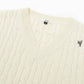 Depound • V Neck Cable Vest (Ivory)
