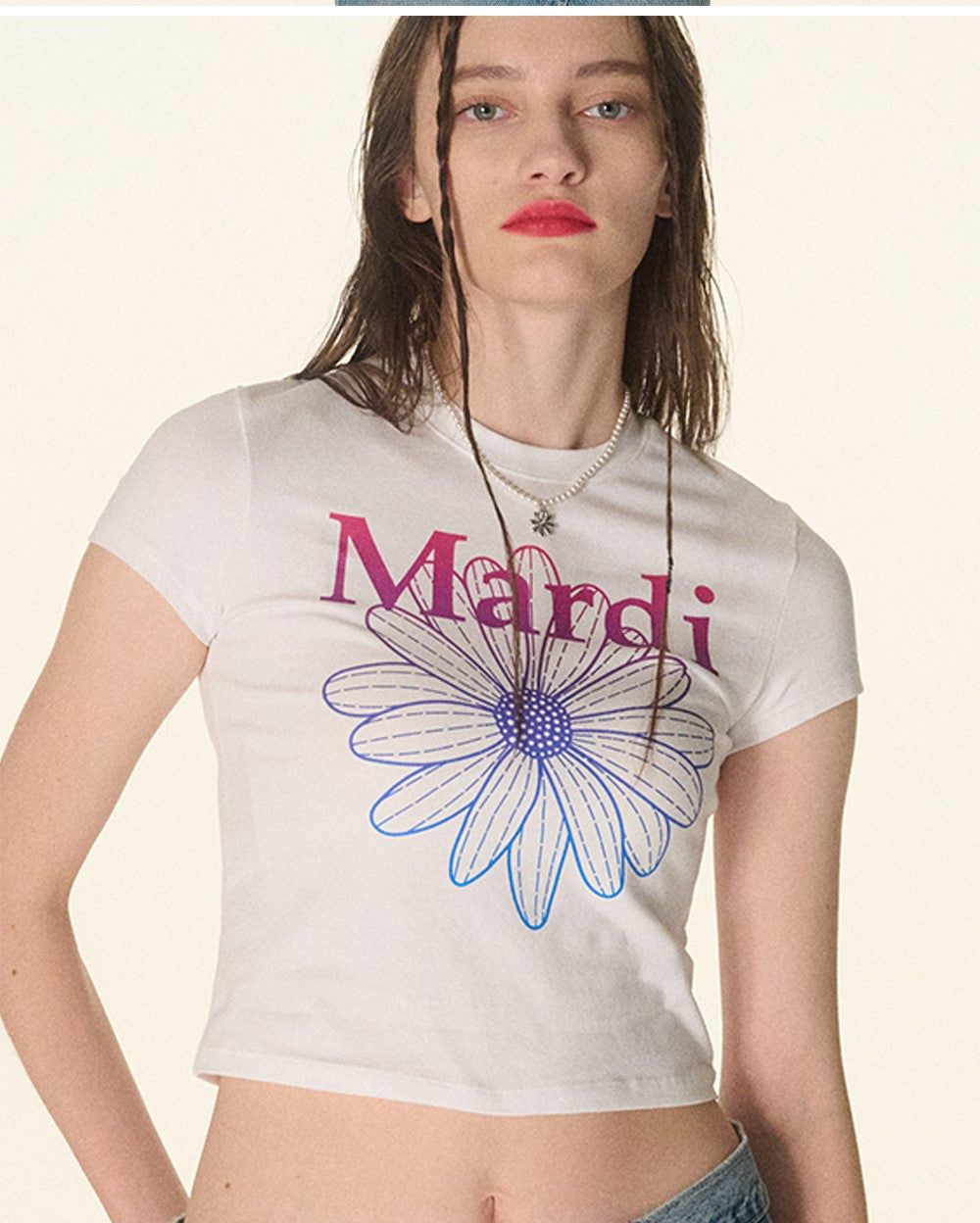 Mardi Mercredi • Cropped T-shirt Flower Mardi Gradation